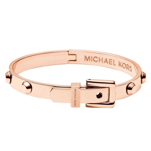 Michael Kors Jewelry - Michael Kors Astor Buckle Bangle in Rose Gold Tone